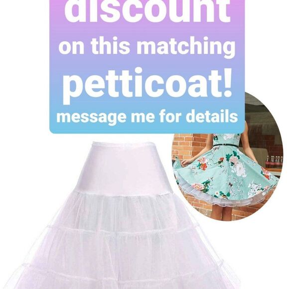 Off Shoulder Lace Retro Pinup Vintage 1950s Long Sleeves Swing Navy Dress L NWT - Picture 10 of 13